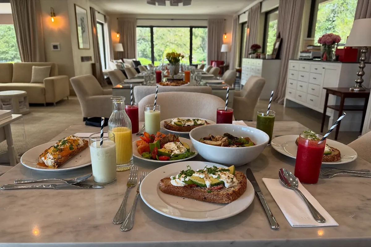 Colourful healthy dietary menu bowls prepared by a private chef in Bali